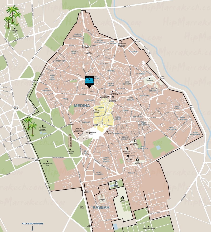Riad Papillon location Map